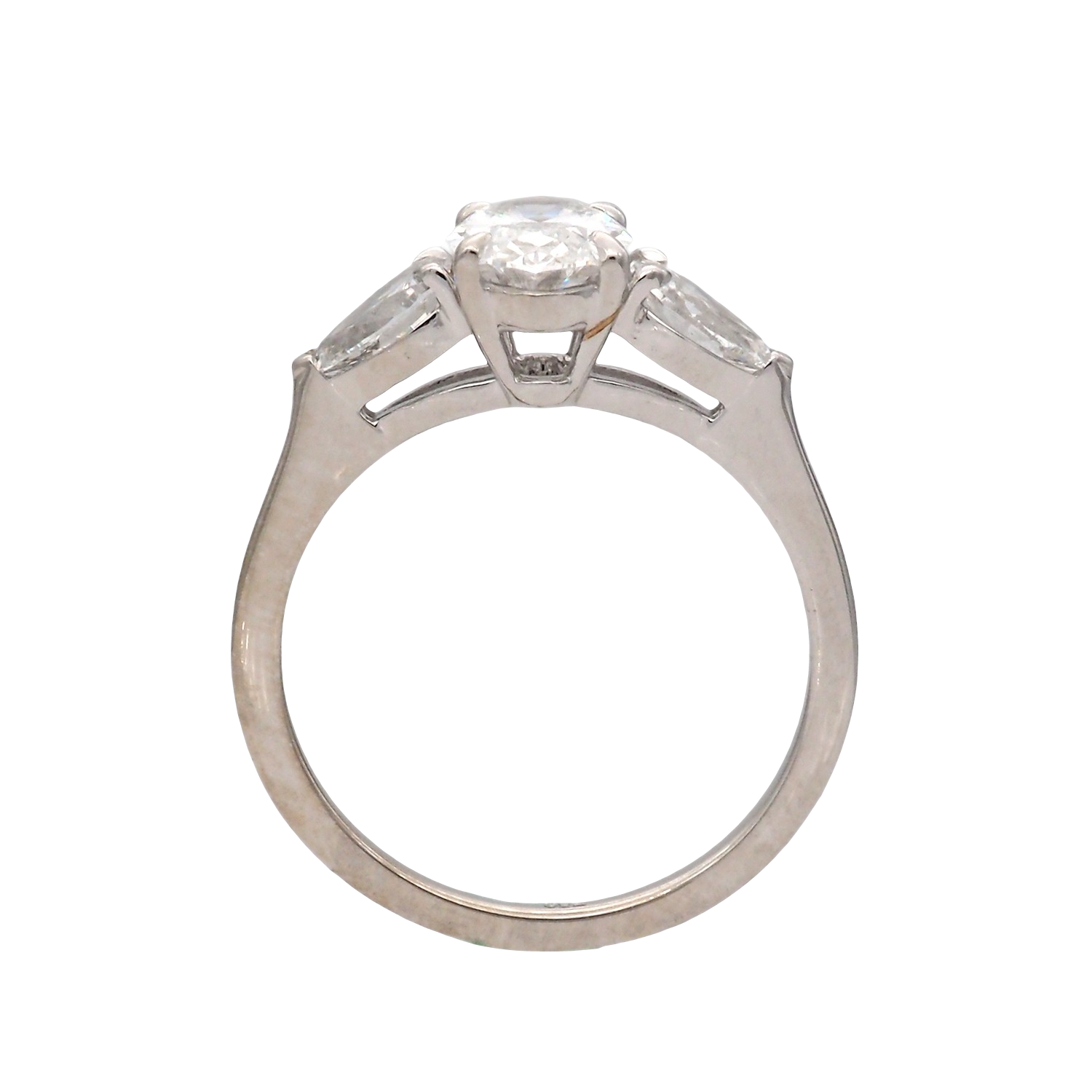 Oval Lab-Grown Diamond Three-Stone Ring in White Gold