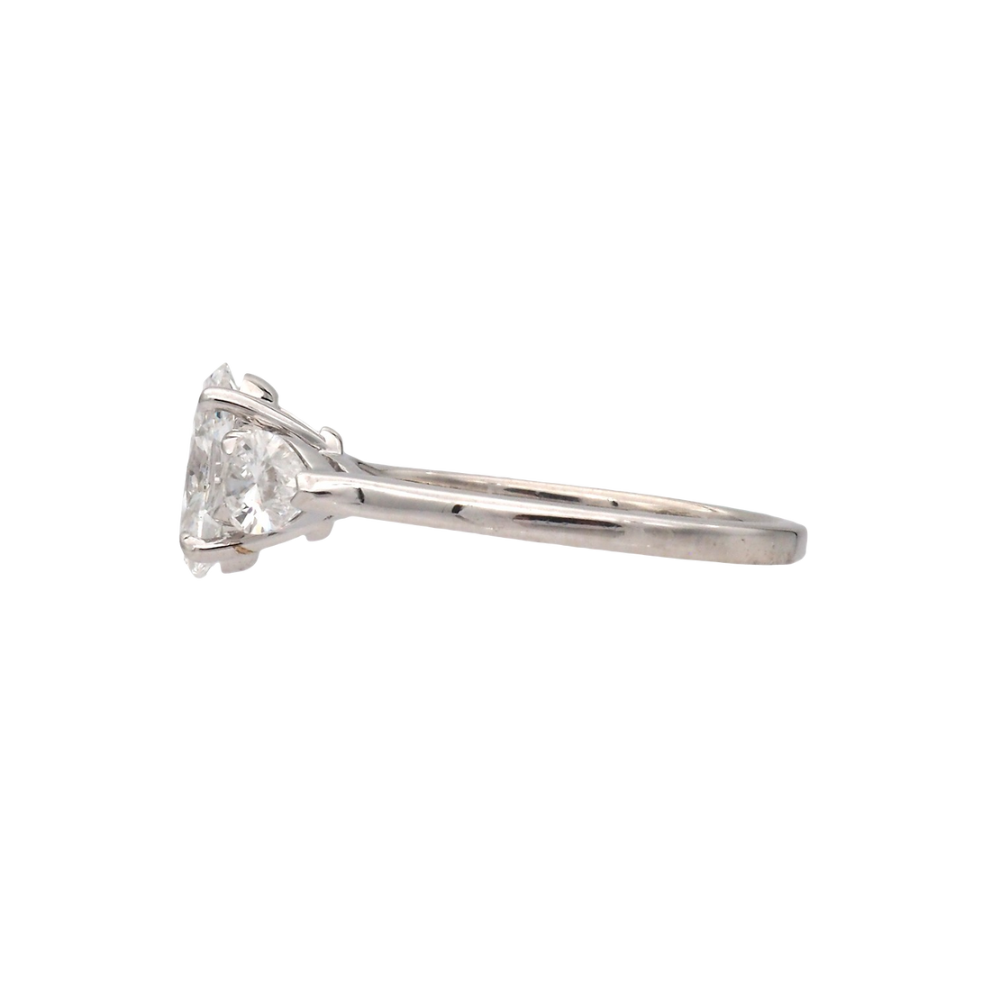 Oval Lab-Grown Diamond Three-Stone Ring in White Gold