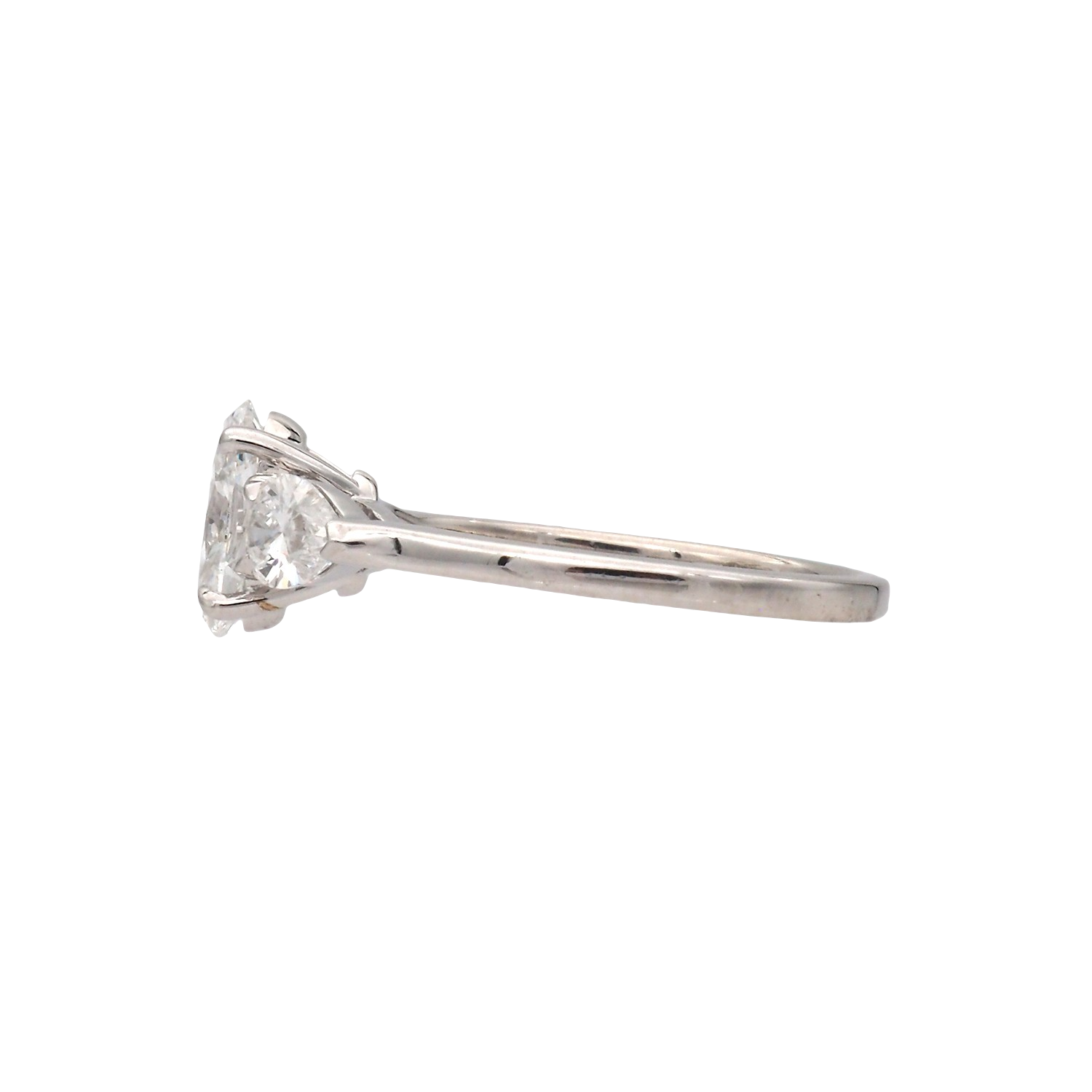 Oval Lab-Grown Diamond Three-Stone Ring in White Gold