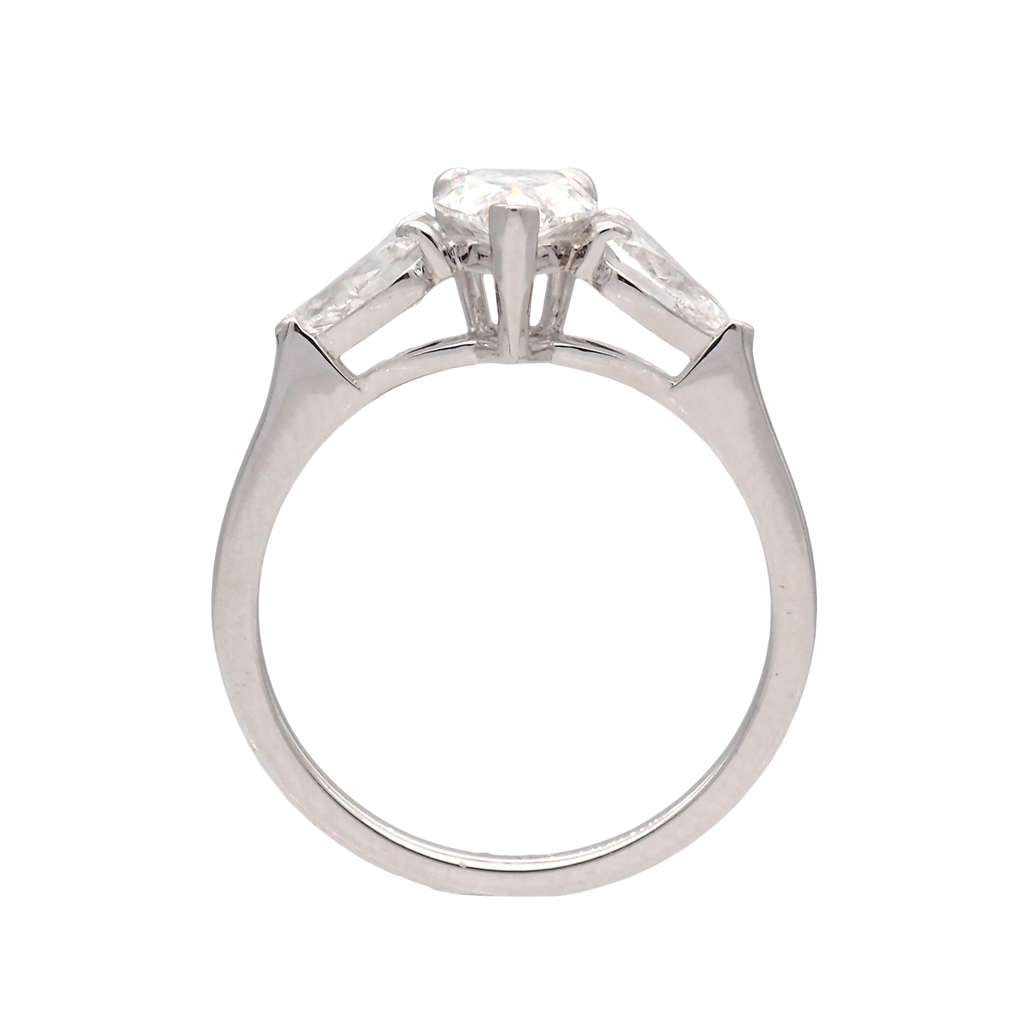 Pear Shape Lab-Grown Diamond Three-Stone Ring in White Gold