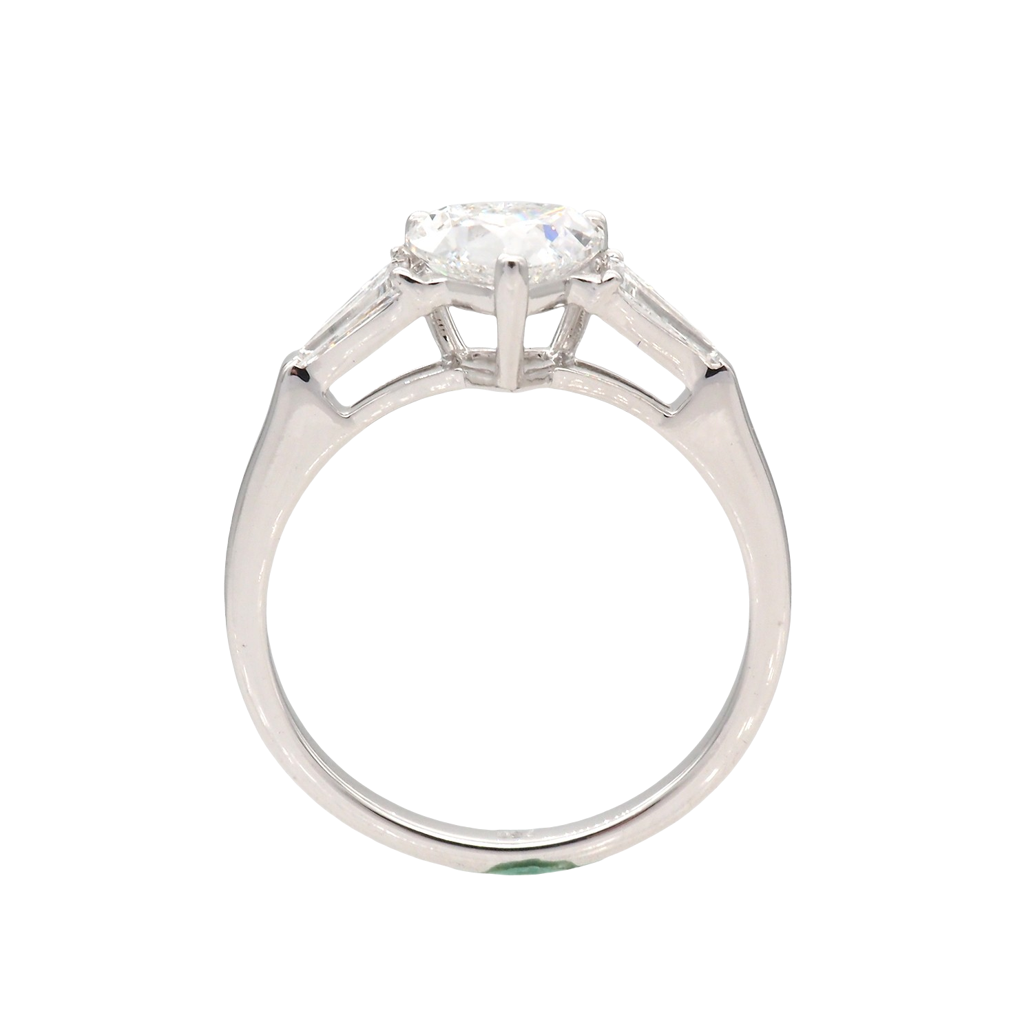 Heart Shape Lab-Grown Diamond Three-Stone Ring in White Gold
