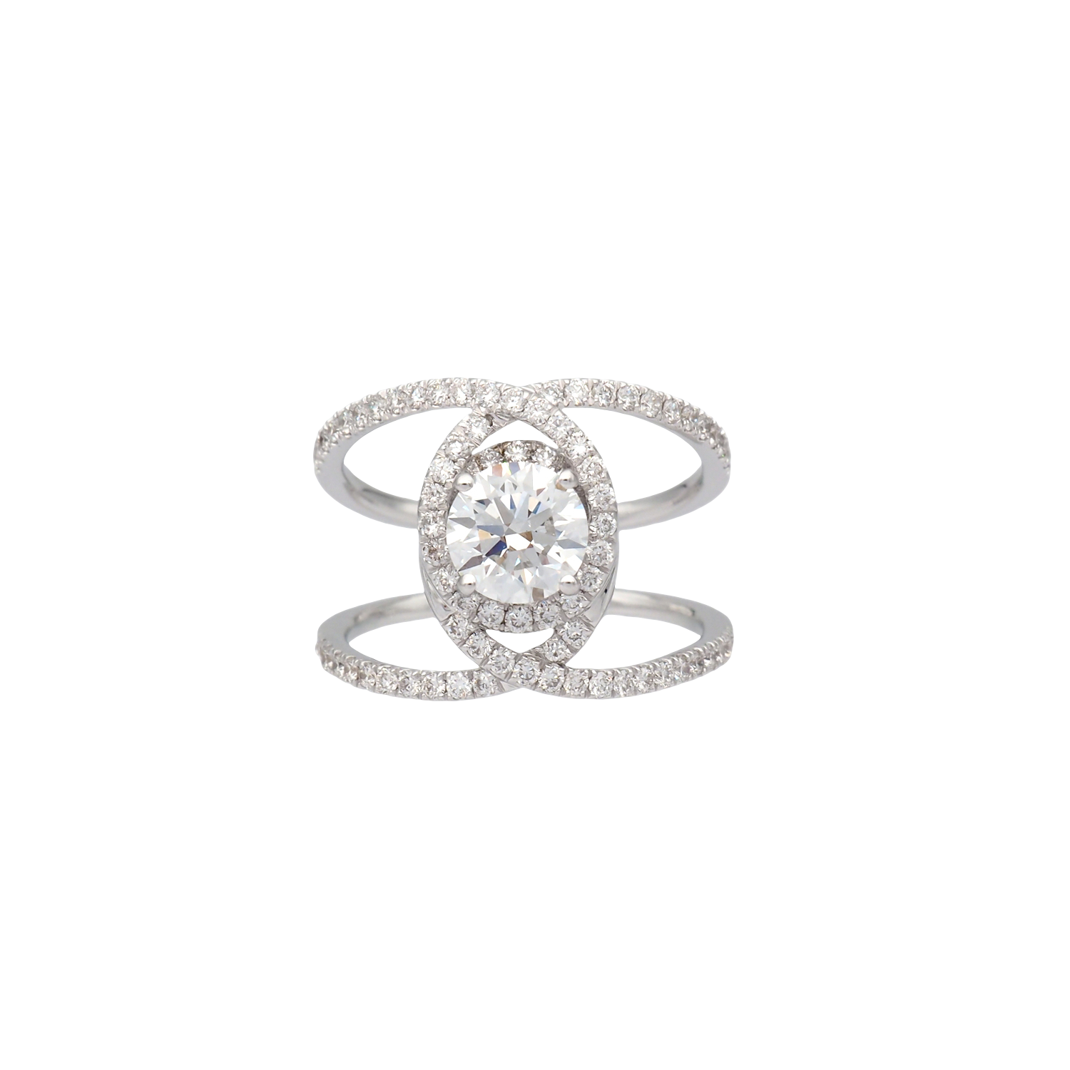 Elegant Double Band Lab-Grown Diamond Ring