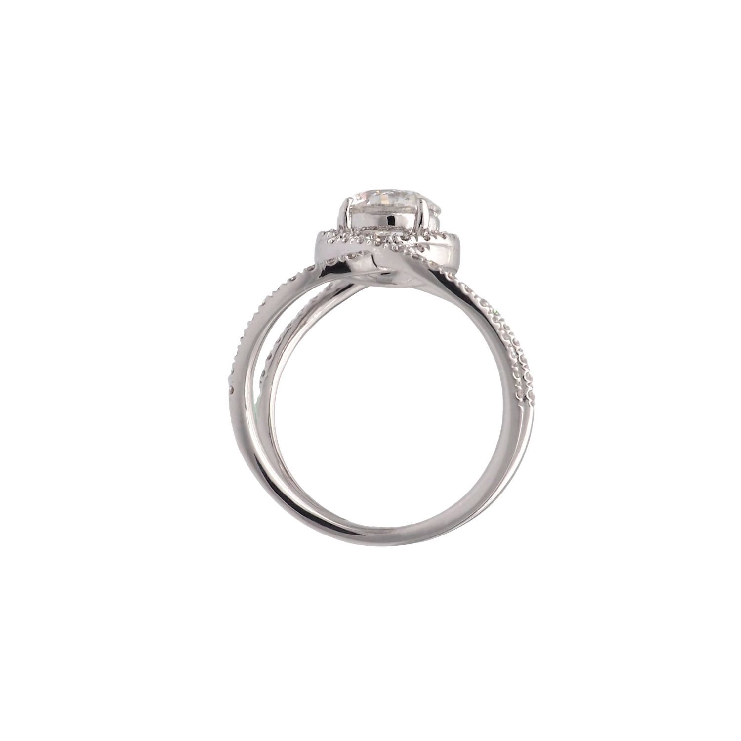 Elegant Lab-Grown Diamond Double Band Halo Ring