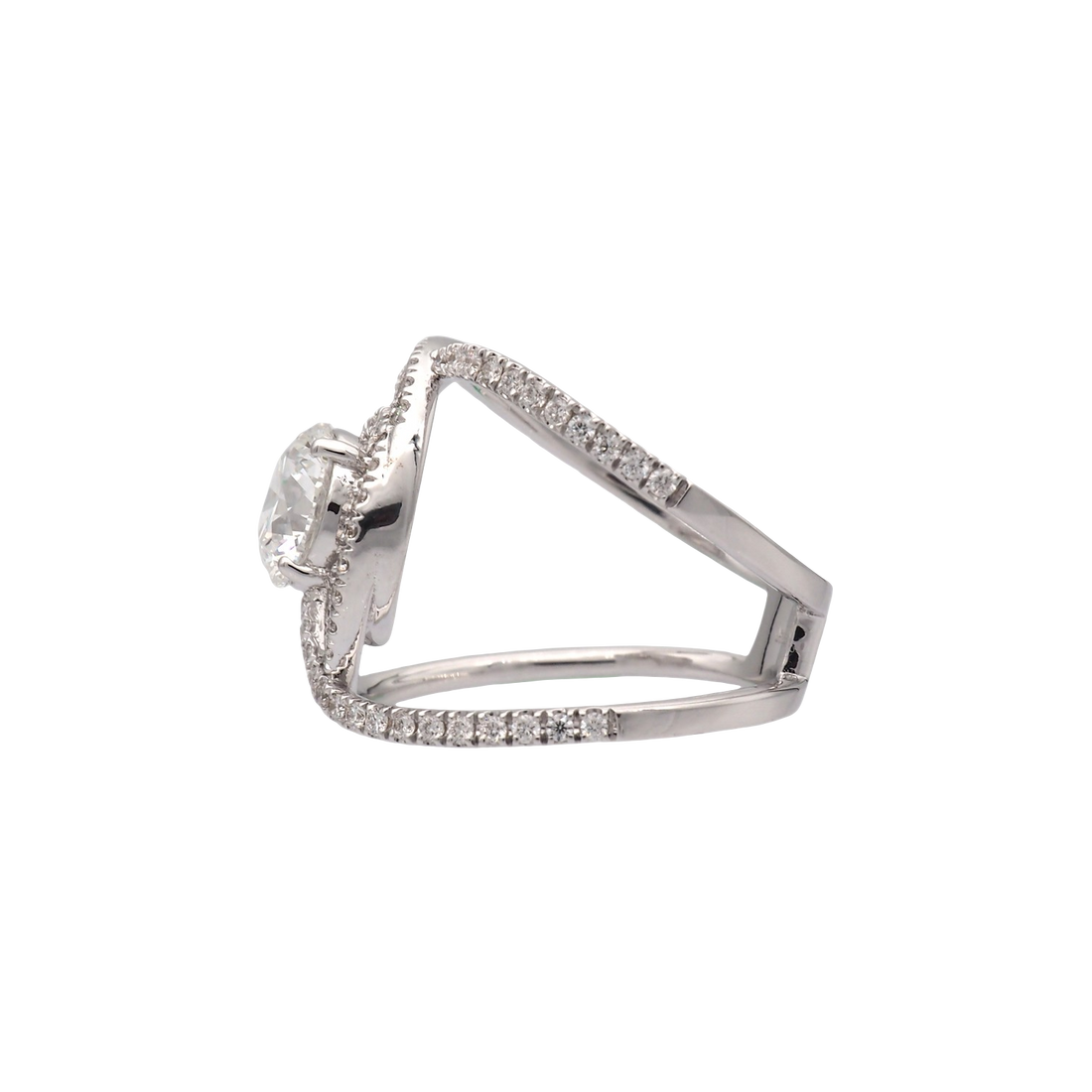 Elegant Lab-Grown Diamond Double Band Halo Ring