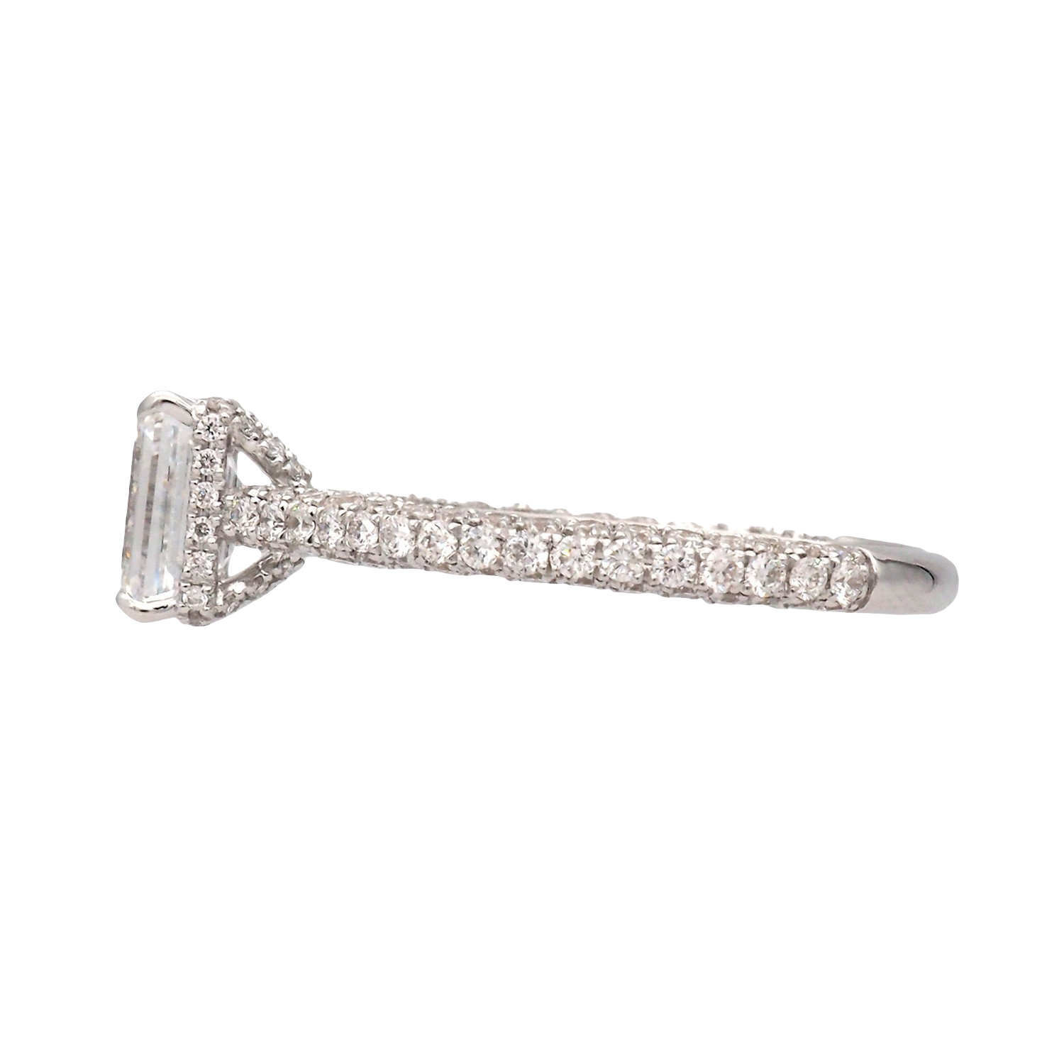 Elegant Lab-Grown Diamond Emerald Cut Ring in White Gold