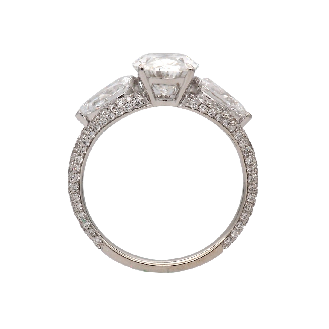 Elegant Oval Three-Stone Lab-Grown Diamond Ring