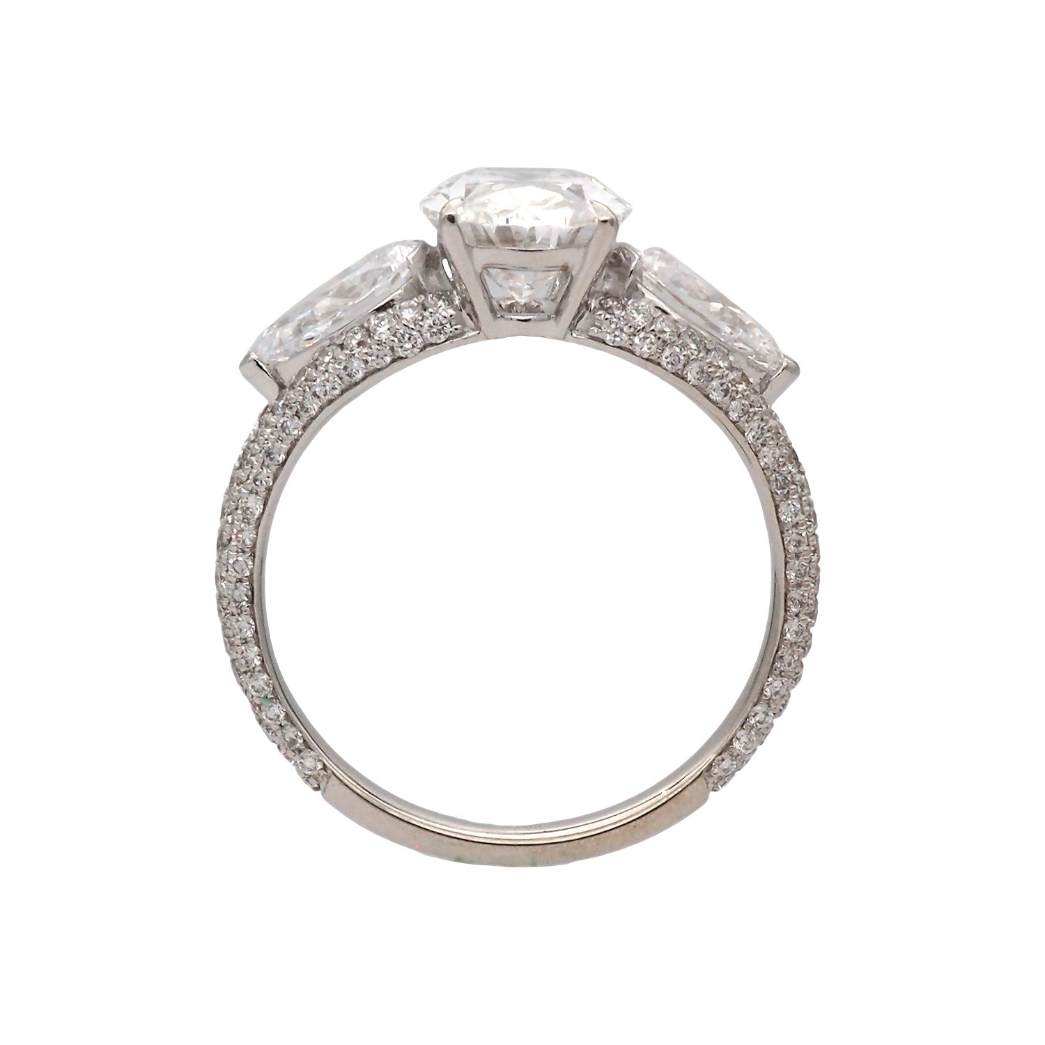 Elegant Oval Three-Stone Lab-Grown Diamond Ring
