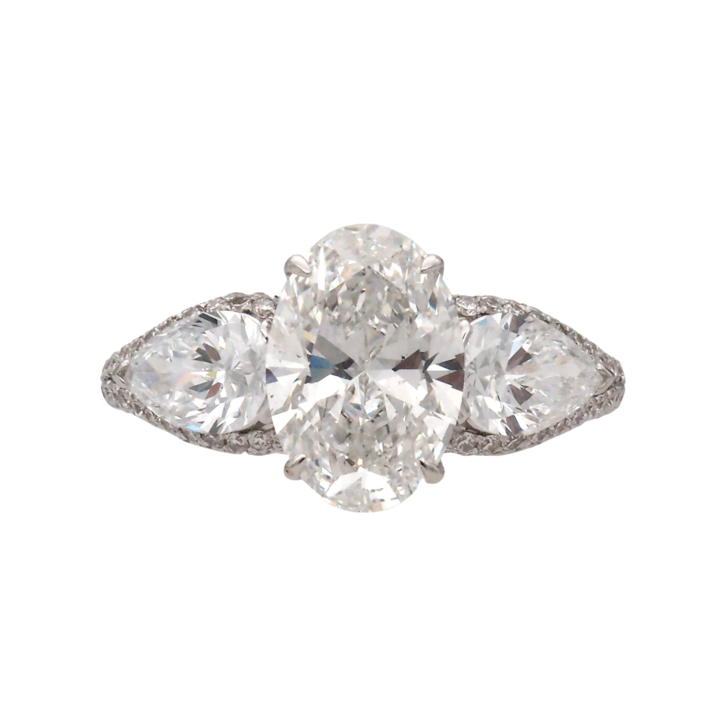 Elegant Oval Three-Stone Lab-Grown Diamond Ring