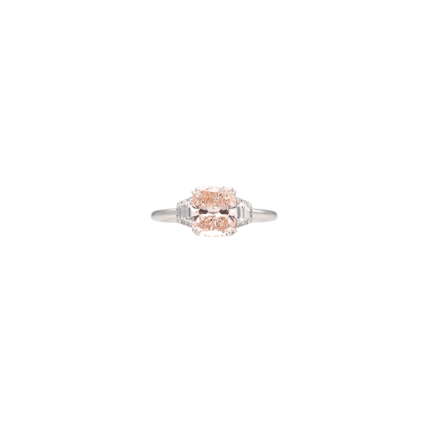 Elegant Cushion-Cut Fancy Peach Lab-Grown Diamond Ring