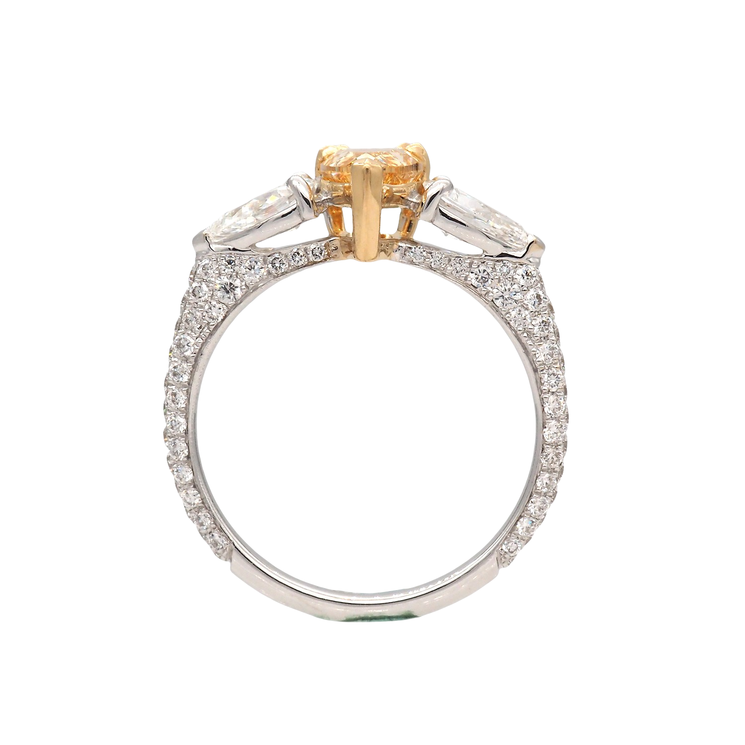 Elegant Pear Shape Fancy Yellow Lab-Grown Diamond Ring