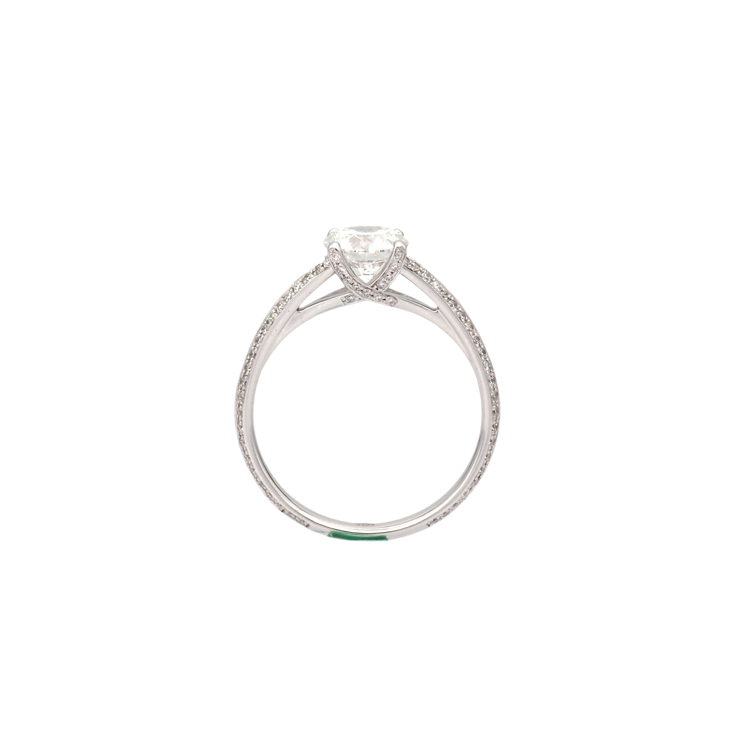 Elegant Round Brilliant Lab-Grown Diamond Ring with Split Shank