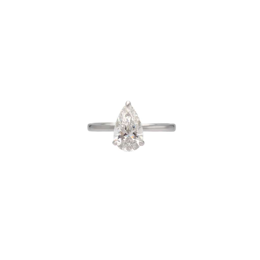 Elegant Pear-Shaped Lab-Grown Diamond Ring