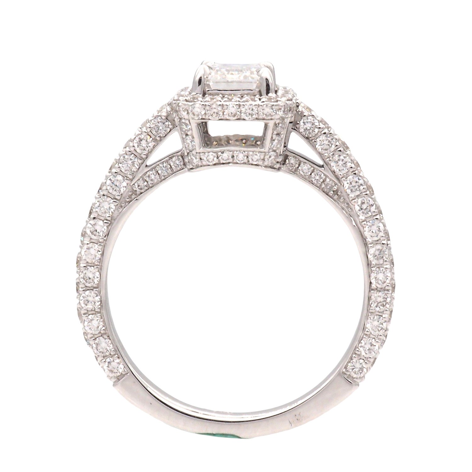 Elegant Halo Emerald Cut Diamond Ring