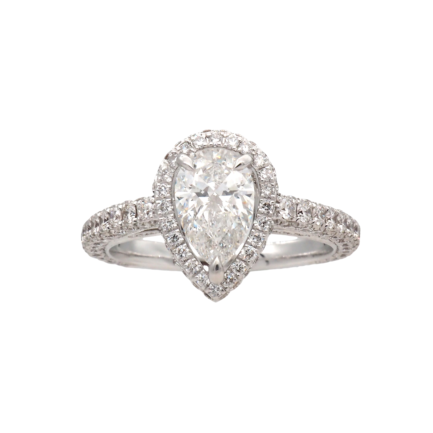 Elegant Pear Shape Lab-Grown Diamond Halo Ring