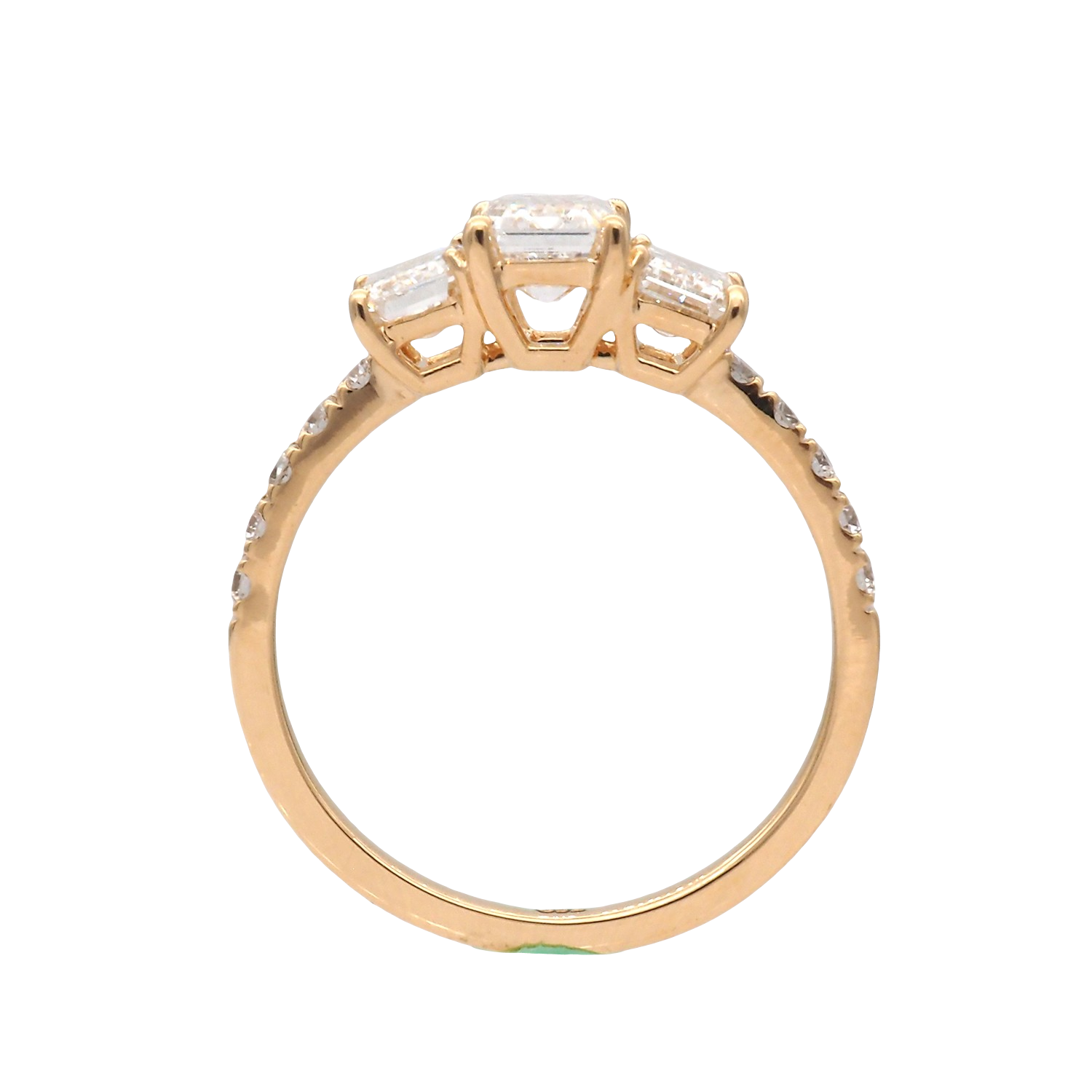 Elegant Three-Stone Emerald Cut Lab-Grown Diamond Ring