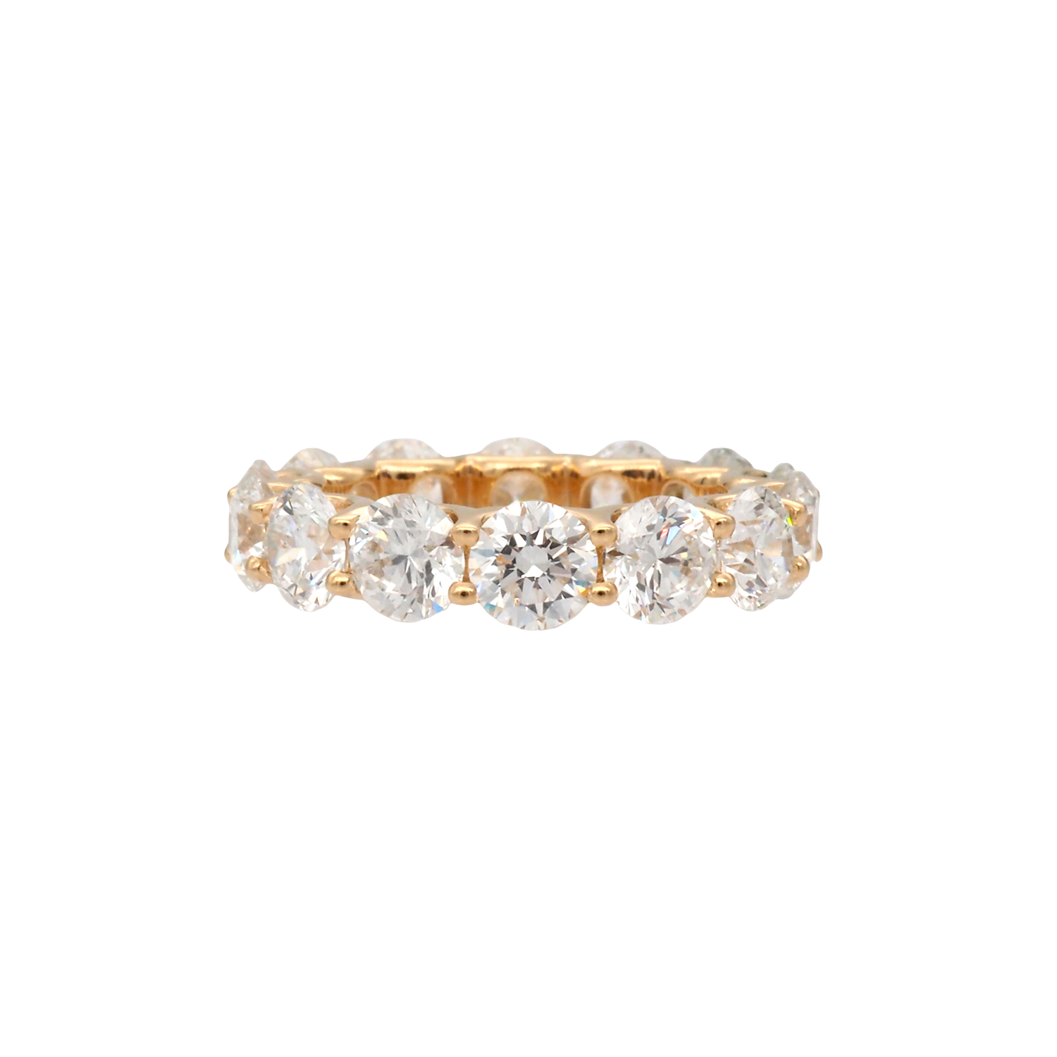 Classic Round Diamond Eternity Band in Yellow Gold