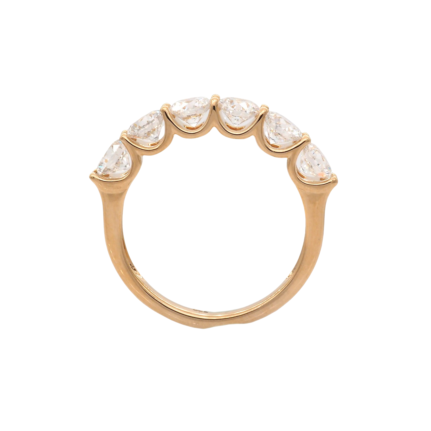 Elegant Lab-Grown Diamond Half-Eternity Ring in 18K Yellow Gold