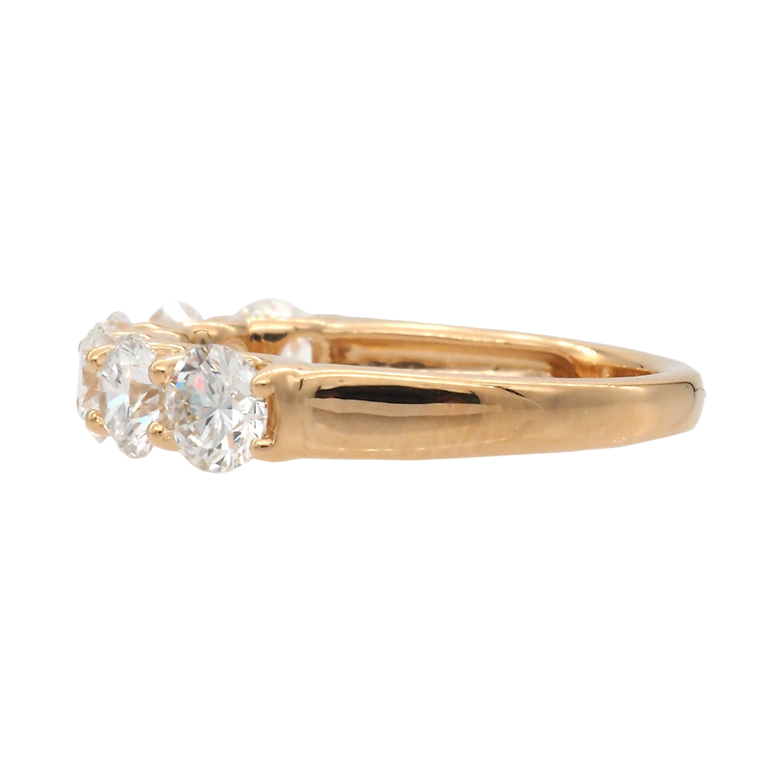 Elegant Lab-Grown Diamond Half-Eternity Ring in 18K Yellow Gold