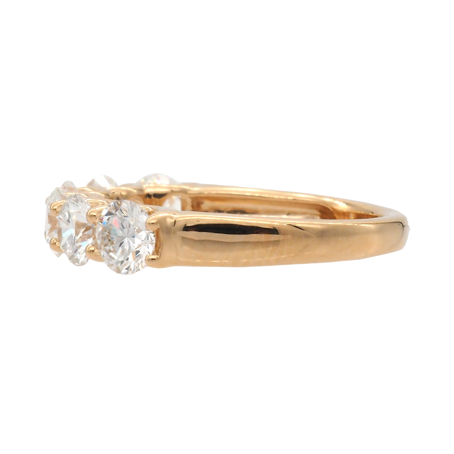 Elegant Lab-Grown Diamond Half-Eternity Ring in 18K Yellow Gold