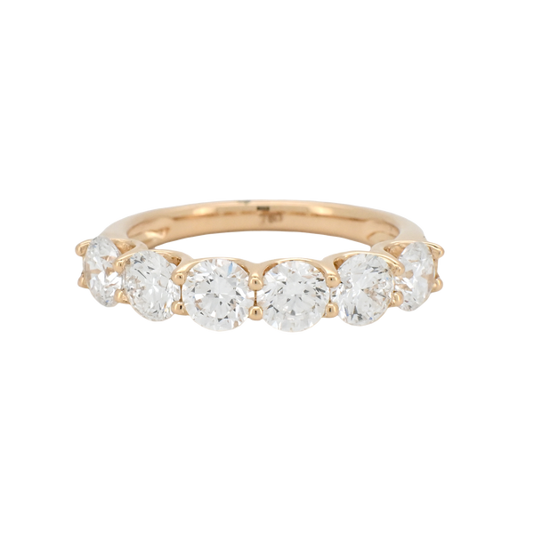 Elegant Lab-Grown Diamond Half-Eternity Ring in 18K Yellow Gold