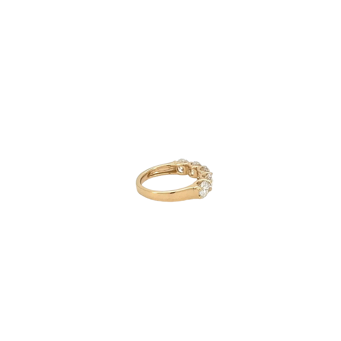 Elegant Lab-Grown Diamond Half Eternity Band in Yellow Gold