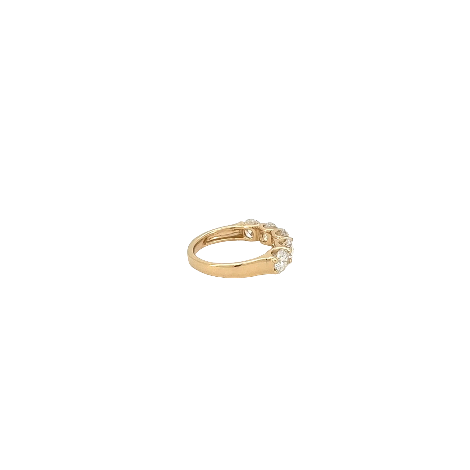 Elegant Lab-Grown Diamond Half Eternity Band in Yellow Gold