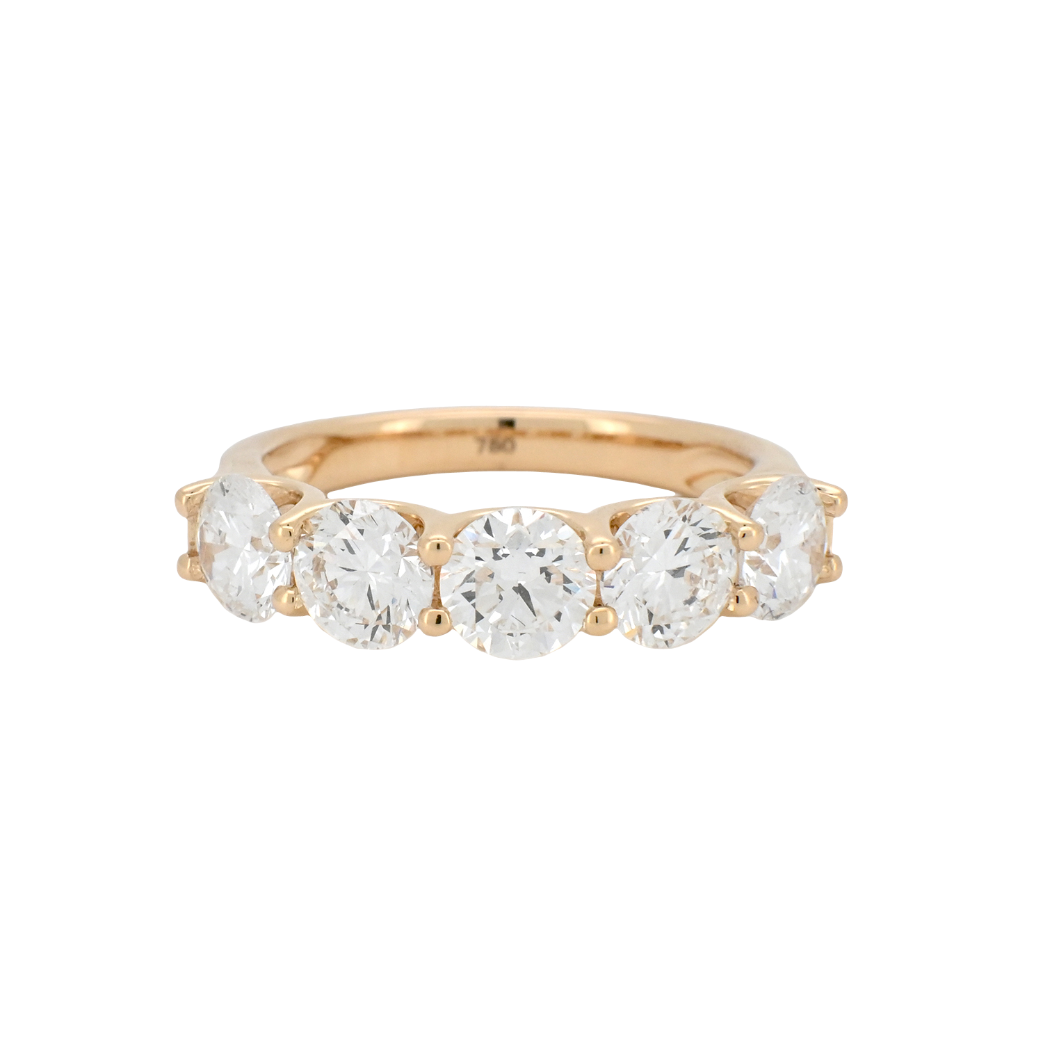 Elegant Lab-Grown Diamond Half Eternity Band in Yellow Gold