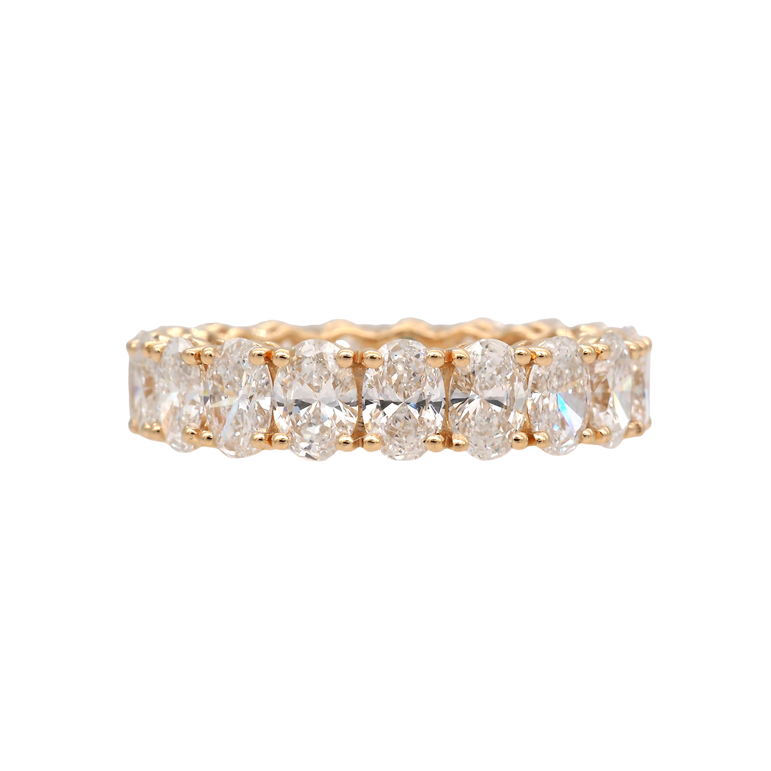Oval Lab-Grown Diamond Eternity Band in 18K Yellow Gold