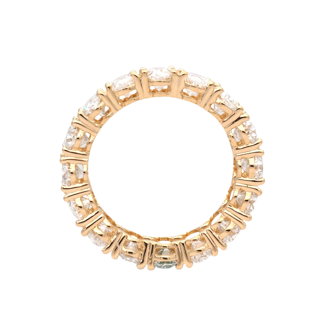 Elegant Oval Cut Lab-Grown Diamond Eternity Band in Yellow Gold