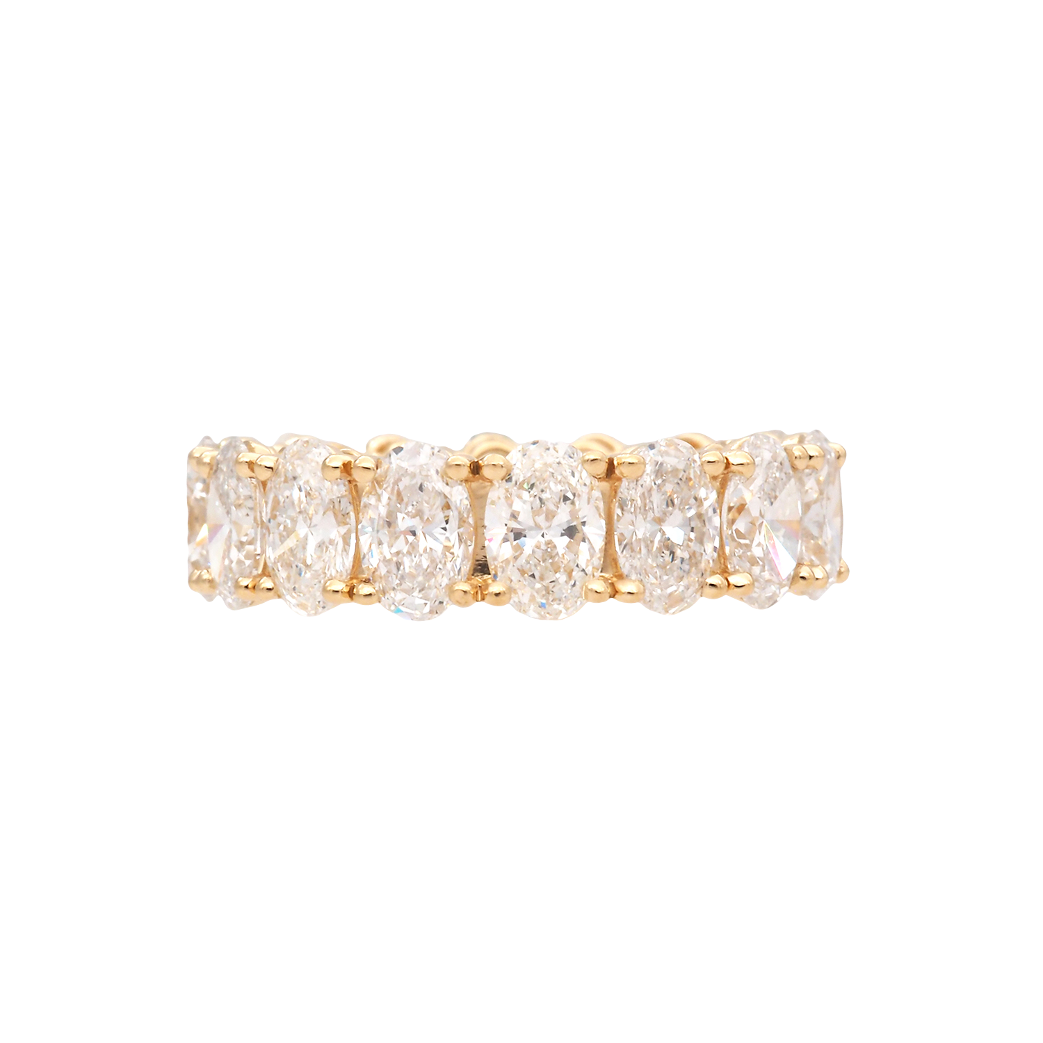 Elegant Oval Cut Lab-Grown Diamond Eternity Band in Yellow Gold