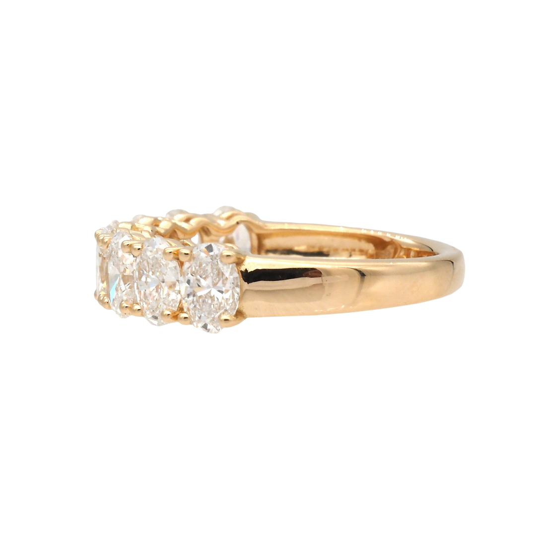 Elegant Oval Lab-Grown Diamond Eternity Ring in Yellow Gold