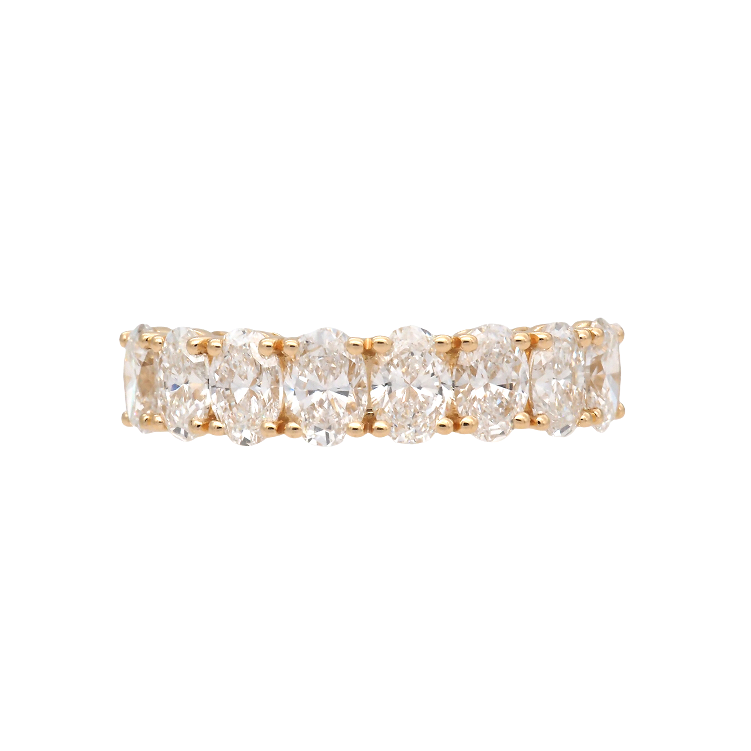 Elegant Oval Lab-Grown Diamond Eternity Ring in Yellow Gold
