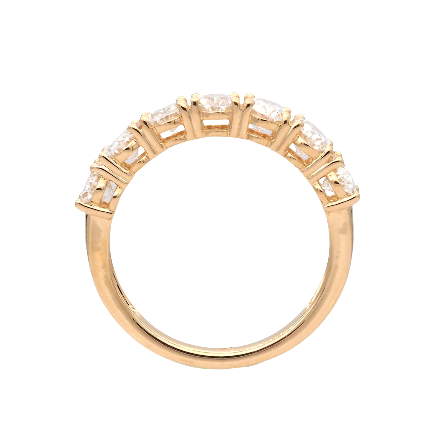 Elegant Oval Cut Lab-Grown Diamond Eternity Band in 18K Yellow Gold