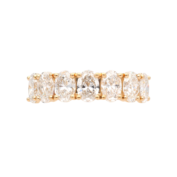 Elegant Oval Cut Lab-Grown Diamond Eternity Band in 18K Yellow Gold