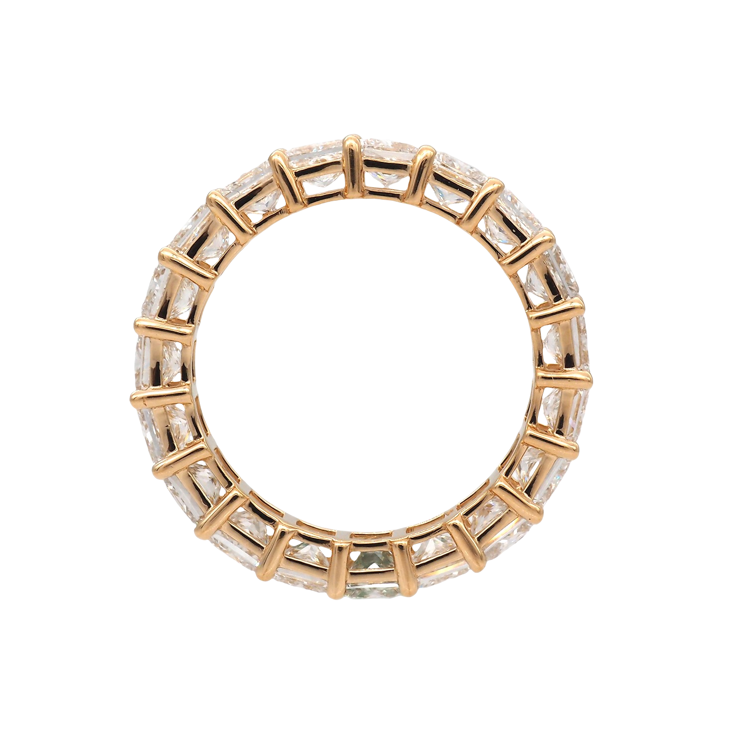Radiant Cut Lab-Grown Diamond Eternity Band in Yellow Gold