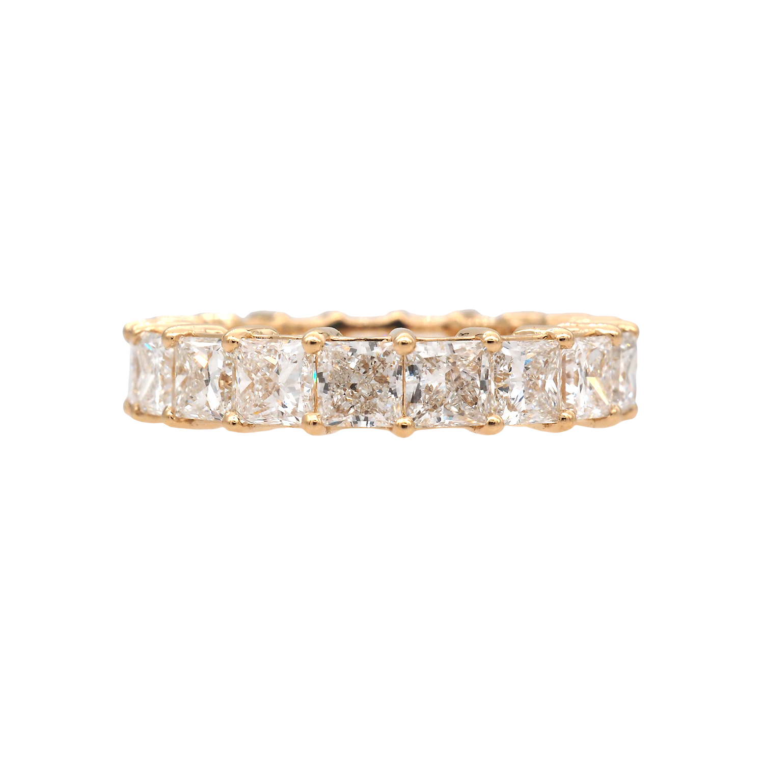 Radiant Cut Lab-Grown Diamond Eternity Band in Yellow Gold