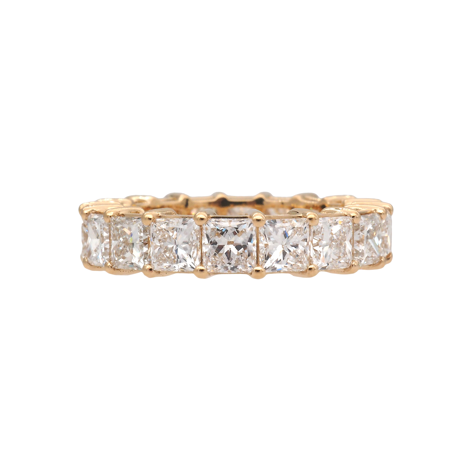 Radiant Cut Diamond Full Eternity Ring in 18K Yellow Gold