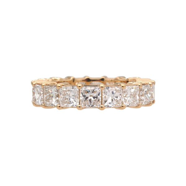 Radiant Cut Diamond Full Eternity Ring in 18K Yellow Gold