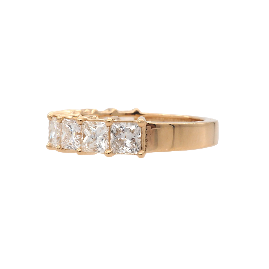 Radiant Cut Lab-Grown Diamond Eternity Band in Yellow Gold