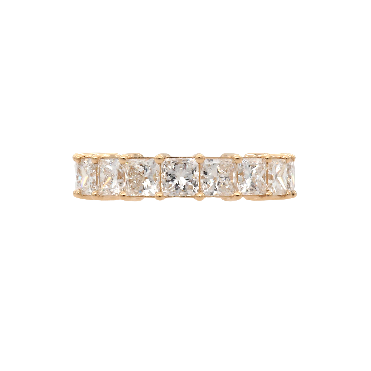 Radiant Cut Lab-Grown Diamond Eternity Band in Yellow Gold