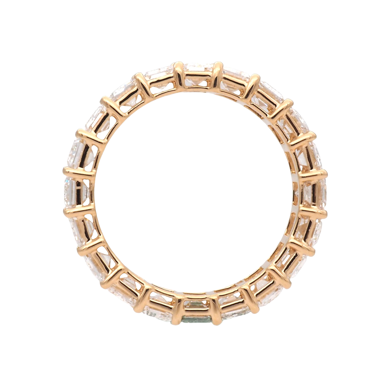 Emerald-Cut Lab-Grown Diamond Eternity Band in Yellow Gold