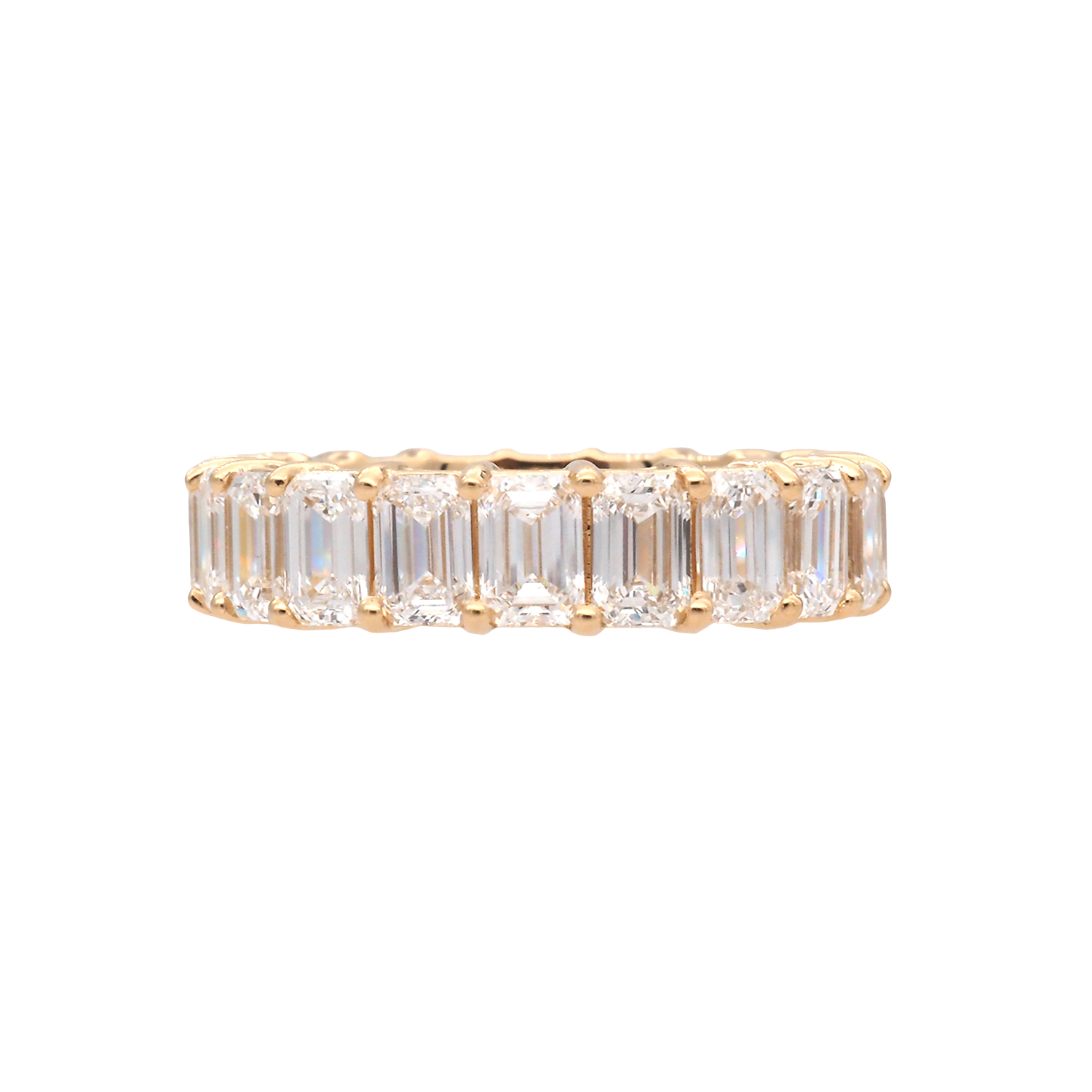 Emerald-Cut Lab-Grown Diamond Eternity Band in Yellow Gold