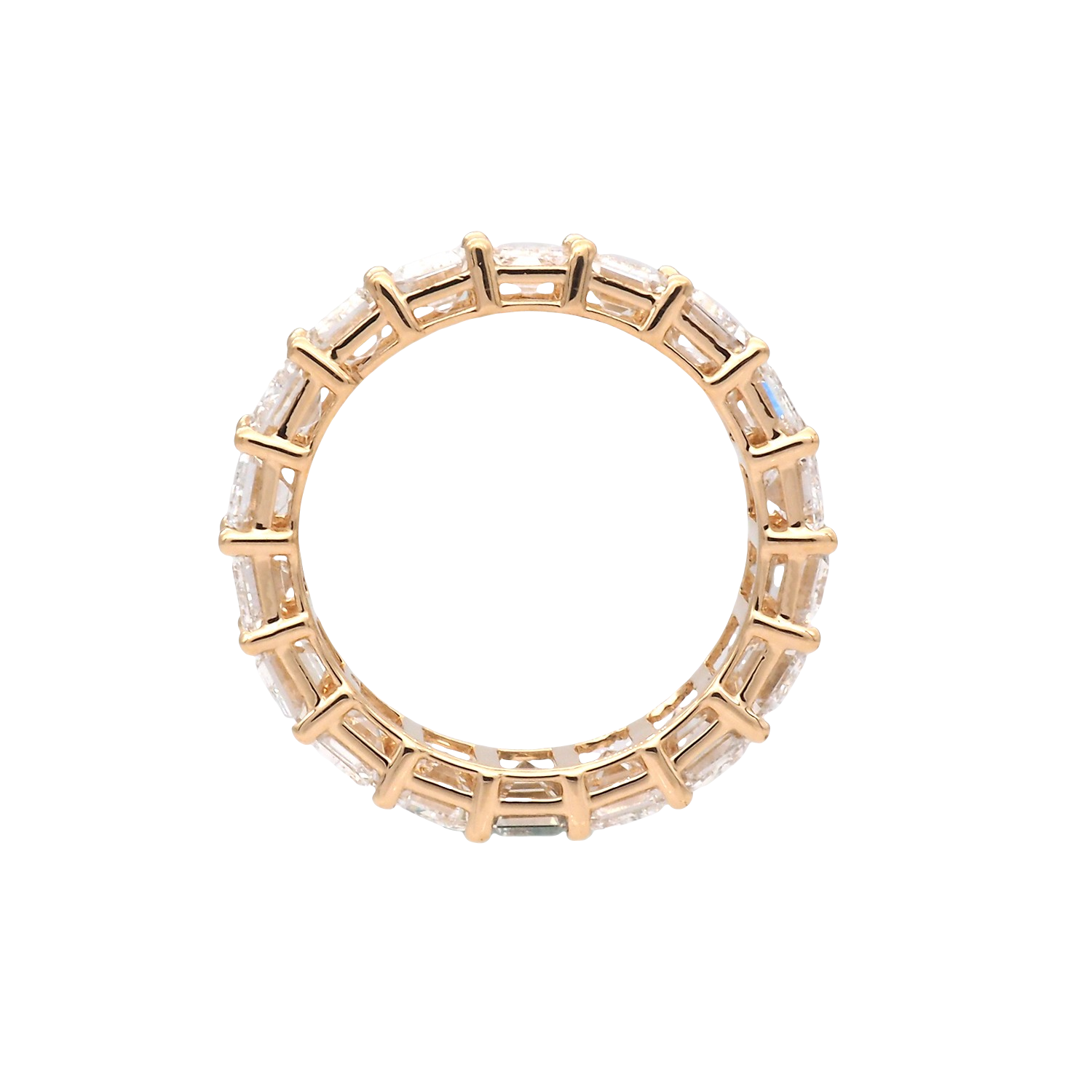 Radiant Emerald-Cut Lab-Grown Diamond Eternity Band in 18K Yellow Gold
