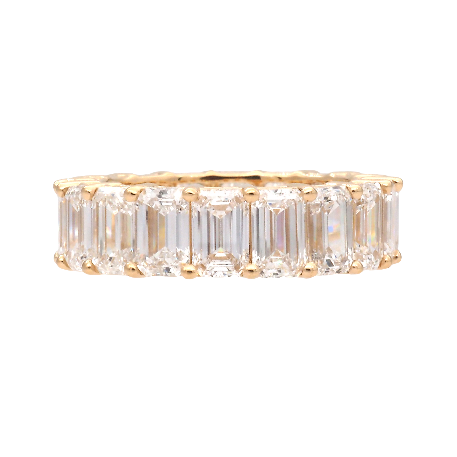 Radiant Emerald-Cut Lab-Grown Diamond Eternity Band in 18K Yellow Gold