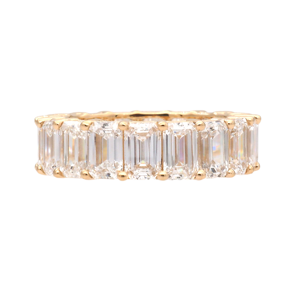 Radiant Emerald-Cut Lab-Grown Diamond Eternity Band in 18K Yellow Gold