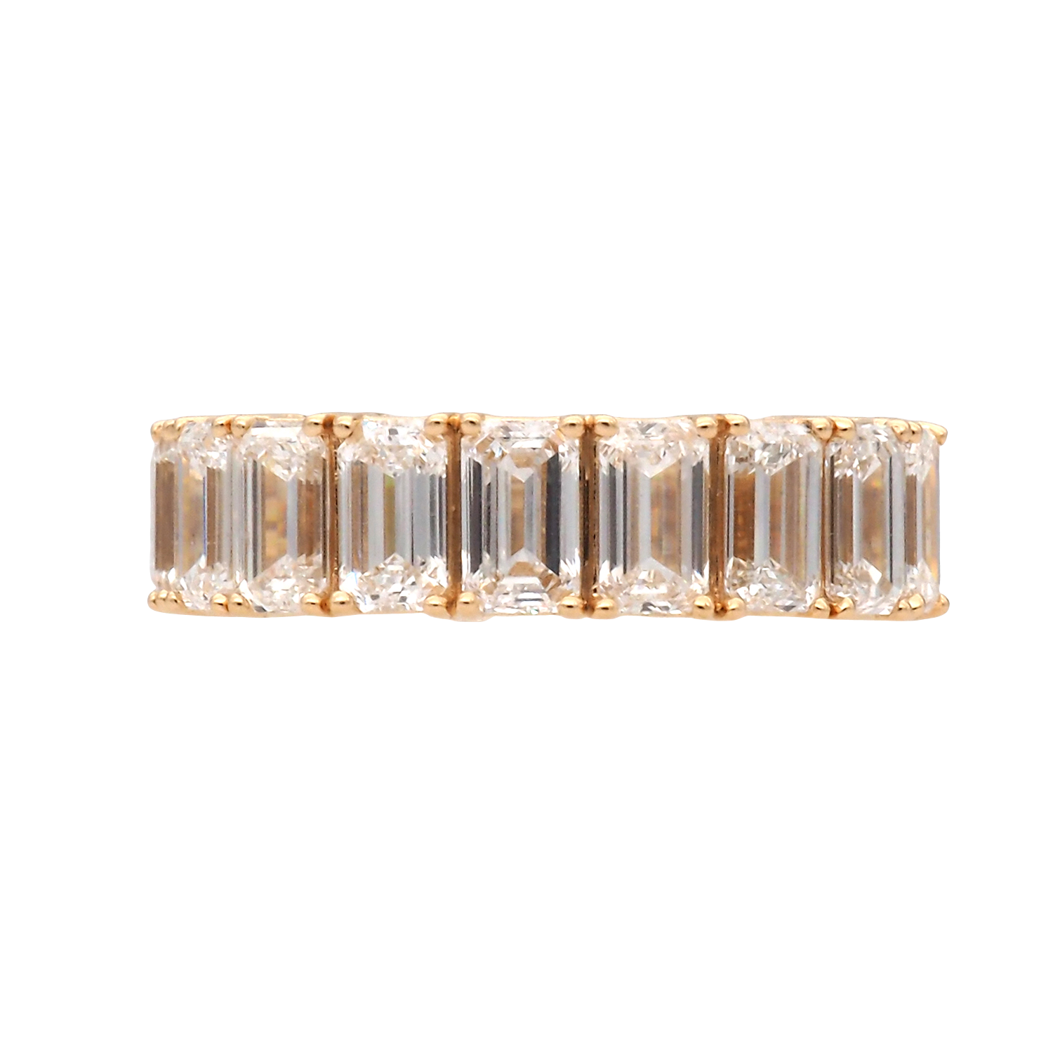 Elegant Emerald Cut Lab-Grown Diamond Eternity Band