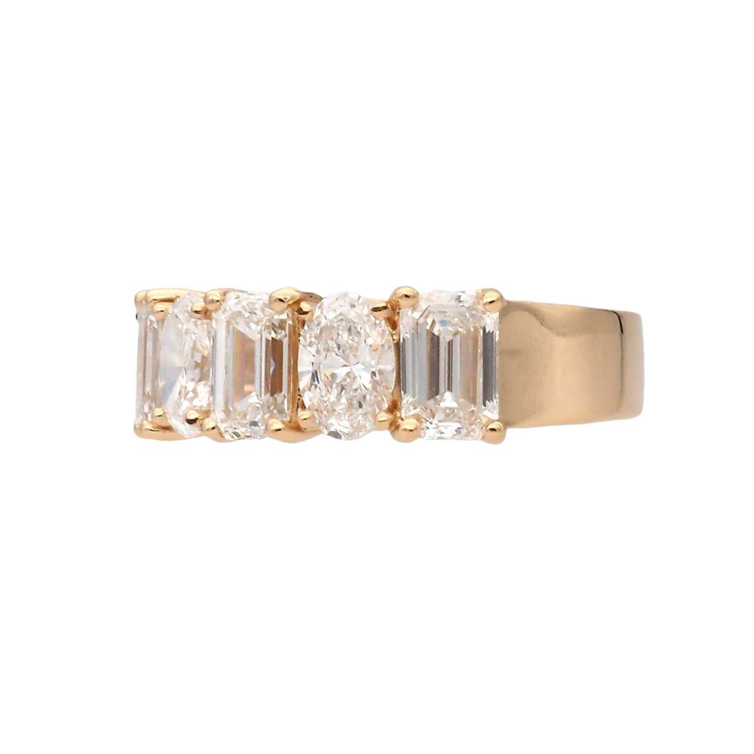 Elegant Mixed-Cut Lab-Grown Diamond Gold Ring
