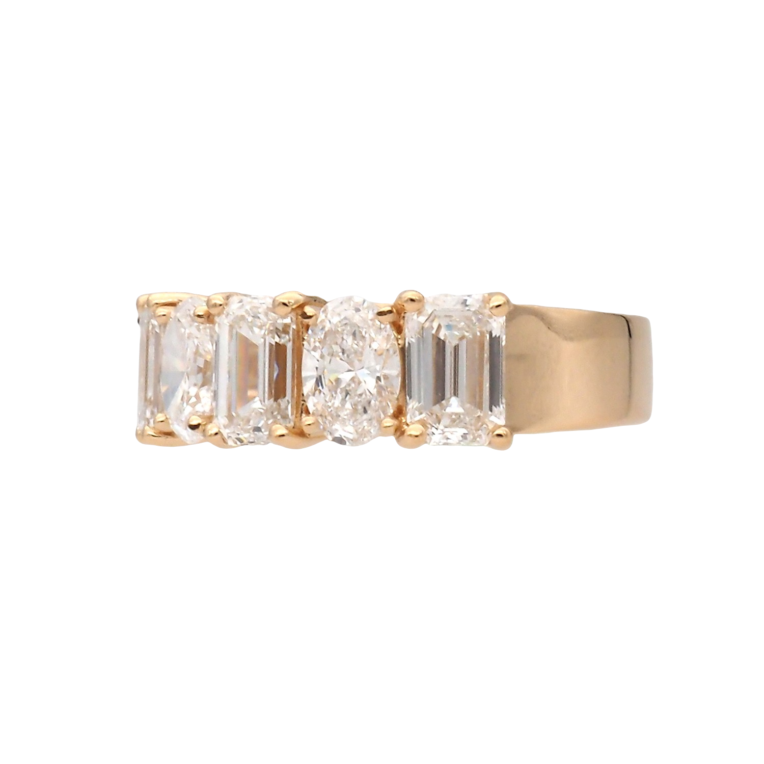 Elegant Mixed-Cut Lab-Grown Diamond Gold Ring