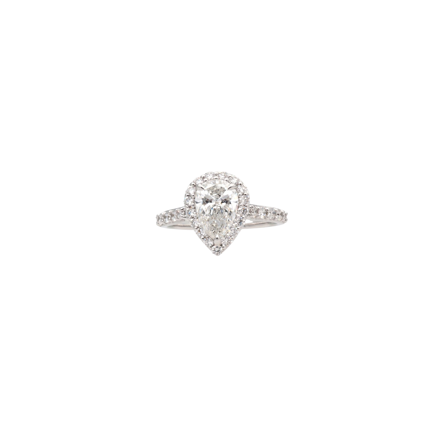 Elegant Pear Halo Lab-Grown Diamond Ring