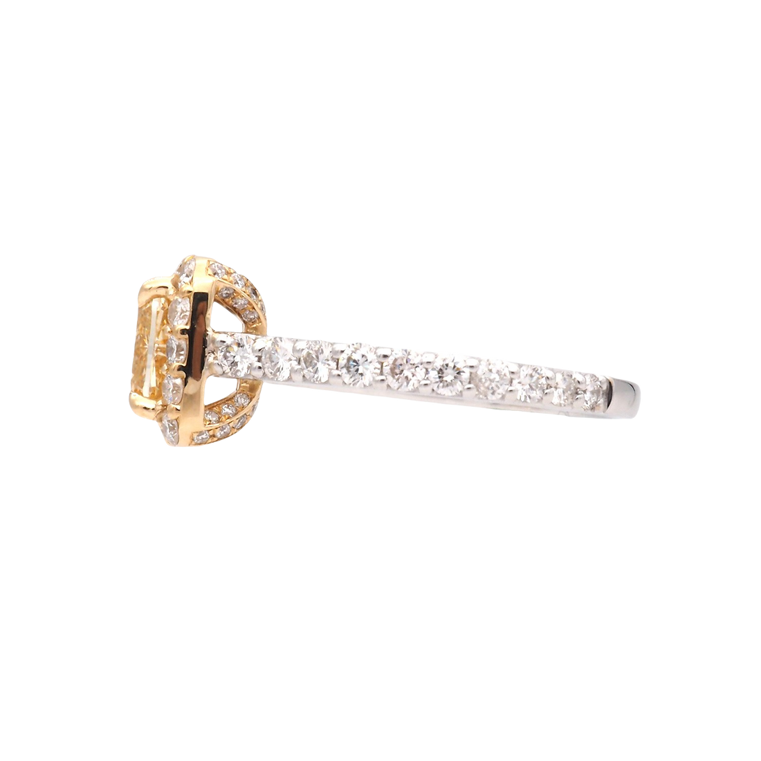 Yellow Cushion Cut Lab-Grown Diamond Halo Ring
